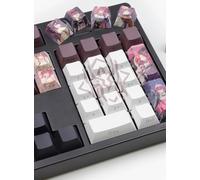 Honkai Kafka - Juego de teclas retroiluminadas 104 + 31, teclas PBT de sublimación de tinte de 5 lados, teclas personalizadas de perfil de cereza para teclados mecánicos Cherry MX para juegos