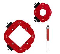 Honkdtyun Plantilla de radio de esquina redonda, juego de plantillas de esquina de enrutador, plantilla de radio con pin guía, plantillas de esquina R10-R50, aluminio rojo