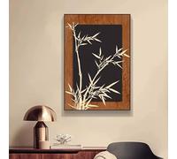 HONKERW decoracion pared Medieval Style Ink Bamboo Wall Art Vintage Bathroom Decor Poster Retro Home Decor For Apartment Or House cocina(Color3,60 * 80cm)