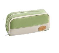 HONKERW Estuche pequeño Estuche Escolar de Gran Capacidad y Doble Capa, Organizador Sencillo de papelería Compatible with niñas. Estuches(Groen)