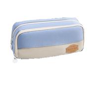 HONKERW Estuche pequeño Estuche Escolar de Gran Capacidad y Doble Capa, Organizador Sencillo de papelería Compatible with niñas. Estuches(BLU)