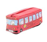 HONKERW Estuche pequeño Estuche Grande de Lona con Cremallera for lápices, Organizador de papelería, Suministros de Almacenamiento y organización, con Bonito Dibujo de autobús Urbano. Estuches(Rose)