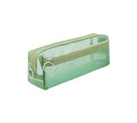 HONKERW Estuche pequeño Estuches for bolígrafos de Gran Capacidad, Color sólido, Estructura de Hilo de Malla, Cierre de Cremallera, Almacenamiento Multifuncional Estuches(Groen)