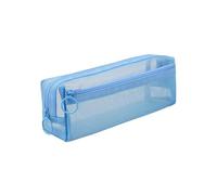 HONKERW Estuche pequeño Estuches for bolígrafos de Gran Capacidad, Color sólido, Estructura de Hilo de Malla, Cierre de Cremallera, Almacenamiento Multifuncional Estuches(BLU)