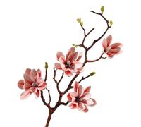 HONKERW Flores Artificiales 3 Ramas de Flores Artificiales de Magnolia, Tallo Largo de 72cm, Flores Artificiales de imitación for centros de Mesa de decoración del hogar secas(Rose)