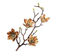 HONKERW Flores Artificiales 3 Ramas de Flores Artificiales de Magnolia, Tallo Largo de 72cm, Flores Artificiales de imitación for centros de Mesa de decoración del hogar secas(Groen)