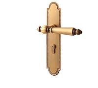 HONKERW manilla puerta Cerradura de puerta del dormitorio integrada, manija interior, atracción magnética silenciosa, latón antiguo Retro for puertas interiores exterior(Color2,Magnetic lock)