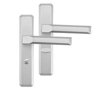 HONKERW manilla puerta Entry Door Handle With Lock Secure Lever Exterior For Front Entrance And Bedrooms Kitchen Single Tongue Door Locks exterior(Silver,35mm)
