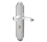 HONKERW manilla puerta Juego de manijas de puerta silenciosas, placa larga, eliminación de bloqueo de puerta, potencia con llave y cilindro de cerradura, acero inoxidable 304 exterior