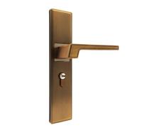 HONKERW manilla puerta Lever on Plate Latch Furniture Backplate Door Handles Suitable for Wooden Doors 1 Pair Locking Door Handle exterior