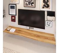 HONKERW Mueble Salon Estantes flotantes de Madera for Pared, estantes de Pared rústicos de Madera for Dormitorio, Sala de Estar y Cocina Flotante(Legno,120 * 30 * 4.7cm)