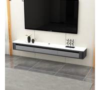 HONKERW Mueble Salon Fully Assembled Floating TV Stand Wall Mount TV Console with Doors Under Shelf for Living Room Bedroom Flotante(Grey,140cm)