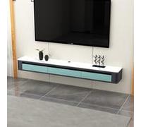 HONKERW Mueble Salon Fully Assembled Floating TV Stand Wall Mount TV Console with Doors Under Shelf for Living Room Bedroom Flotante(BLU,140cm)