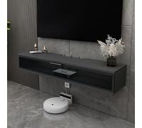 HONKERW Mueble Salon Soporte Flotante for TV, Mueble montado en la Pared, Estante Debajo del Ahorra Espacio for Dormitorio y Sala de Estar, Madera Flotante(Color4,100cm)