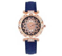 HONKERW Reloj de Pulsera Reloj Casual For Mujer, Reloj De Pulsera De Cuarzo De Moda con Correa De Cuero, Relojes Casuales For Uso Diario, Un Regalo De Moda For Mujeres. Relojes(BLU)