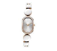 HONKERW Reloj de Pulsera Reloj de Cuarzo único a la Moda for Mujer, Esfera Ovalada, Pulsera Irregular, Correa de Lujo, Reloj de Pulsera Informal for Mujer Relojes(Weiß)