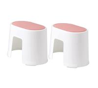 HONKERW Taburete Plegable Paquete de 2 taburetes Ligeros for Cocina y baño, Antideslizantes, apilables, for Cambiar Zapatos y reposapiés Auxiliar Que Aumenta la Altura. Escalera(Rose,Small)