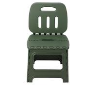 HONKERW Taburete Plegable Taburete Plegable con Respaldo, portátil, Plegable, con asa, de plástico, for Comedor, Camping, Cocina, Viajes al Aire Libre. Escalera(Groen,Large)