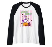 Honkus Ponkus Ganso Bruja Halloween Gato Calabaza Camiseta Manga Raglan