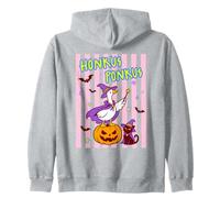 Honkus Ponkus Ganso Bruja Halloween Gato Calabaza Sudadera con Capucha