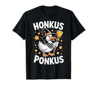 Honkus Ponkus Goose On Broom Cute Witch Funny Halloween Camiseta