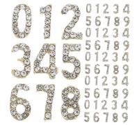 HONMEET 100 Piezas Rhinestone Number Nail Charms Flatback Manicure Decorations Brillo Fáciles de Aplicar para DIY Personal Accesorios de Hierro para Uñas Artísticas