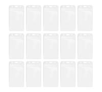 HONMEET 100piezas Unidades Fundas Identificativas Verticales Impermeables Soporte Plástico Transparente para Tarjetas de Identificación y Credenciales Ligeras y Resistentes con Ranura