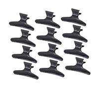 HONMEET 12 piezas Pinzas de Peluquería Negras para Cabello de Clips Profesionales Sujetadores sin Marcas para Estilismo Salones y Uso Doméstico