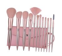 HONMEET 12piezas Kit De Brochas De Maquillaje Profesional Funda De Plástico Brocha Para Polvos
