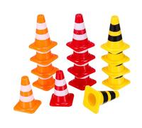 HONMEET 15 Piezas Mini Conos de Tráfico de Plástico Duradero Juguetes Educativos para Señales de Tráfico Miniatura Colores Brillantes para Aprendizaje Infantil