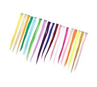HONMEET 18piezas Cabello Larga Extensiones Pelo Sin Costuras Colores Brillantes Decoraciones Cosplay Alta Temperatura Natural y Suave
