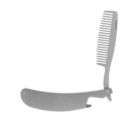HONMEET 1pieza Peine Multifuncional De Acero Inoxidable Para Barbas y Cabello Herramienta De Estilo Mini Portátil Para Hombre Diseño Compacto y Funcional