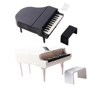 HONMEET 2 Juegos Mini Piano de Casa de Muñecas con Vertical Decorativo Blanco y Negro para Decoración de Mini Habitaciones y Accesorios para Muñecas