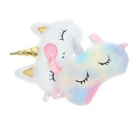 HONMEET 2 piezas Antifaz para Dormir Unicornio y Ligero con Diseño Peluche Bloquea Luz para Mujeres Viaje y Descanso Profundo