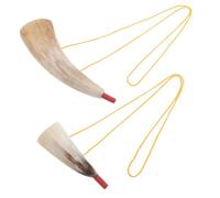 HONMEET 2 Piezas Cuerno de Búfalo Vikingo Trompeta de Guerra Medieval para Fiesta Halloween Carnaval y Cosplay Pirata Instrumento Sonoro para Animación y Celebraciones