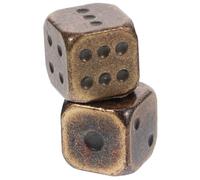 HONMEET 2 Piezas Dados de Metal Dorados de Seis Caras, Ligeros y Fáciles de Almacenar para Juegos de Mesa y Reuniones Familiares
