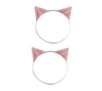 HONMEET 2 Piezas diadema para niños kawavy cabezales bebe friends babys gato diadema cosplay con orejas de gatito cintas para el pelo de bebé con orejas de gato paño rosa