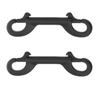 HONMEET 2 Piezas Gancho de Resorte Doble Cara de Acero Inoxidable Negro | Cierre Seguro y Fijación Rápida, Diseño Giratorio de Doble Cara, para Cubos de Pienso y Collares Hebilla