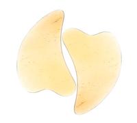 HONMEET 2 Piezas Gua Sha de Cuerno Natural para Masaje Facial y Cuello Herramienta de Raspado para Mejorar Circulación Reafirmar y Potenciar Absorción de Productos Portátil y Duradera