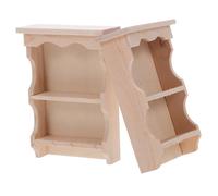 HONMEET 2 Piezas Mini Wall Cabinet Japanese Style Vintage Solid Wood Miniature Storage Cabinet For Dollhouse Kitchen Dining Decoration
