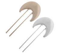 HONMEET 2 piezas Palillos para Cabello Largos de Mujer Horquillas Chinas de Metal con Diseño de Abanico Vintage Pack Color Dorado y Plateado Accesorios para Pelo Elegantes Bodas y Eventos