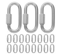 HONMEET 20 conectores rápidos para cadena: mosquetón con cierre de rosca M6, conector rápido de cadena roscado M6 de 8,9 cm (3,5") para hamaca, remolque y camping.