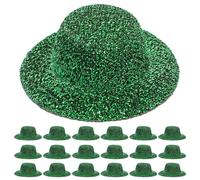 HONMEET 20 Piezas Mini Sombreros Jazz Miniatura para Manualidades Sombreros Decorativos para Muñecas Accesorios Fiesta Material Duradero y Diseño Chic Verde Oscuro