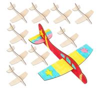 HONMEET 20 Piezas Modelos de Avión de Madera sin Terminar para Ensamblar Juguete DIY para Pintar Manualidades Infantiles Regalo Educativo para Fiestas y Clases