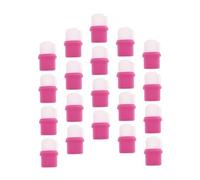 HONMEET 20 piezas Tapas Soak Off Profesionales para Uñas Cubiertas Portátiles para Remover Esmalte y Gel Herramientas de Manicura para Casa y Salón Color Rosa