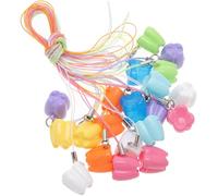 HONMEET 20 Unidades Estuche para Dientes de Leche para y Niña Diseño de Osito, Caja de Almacenamiento Plástico Ecológico, Portátil y Seguro para Guardar Recuerdos de Bebés Color