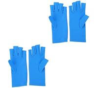 HONMEET 2pares Guantes De Manicura Antirrayos Uv Protección Solar Para Manos De Guantes De Dedos Cortos Para Tratamientos De Uñas y Estética