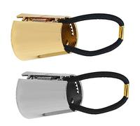 HONMEET 2piezas Gomas Elásticas De Metal Para Mujeres Accesorios Pelo Coleteros Dorados
