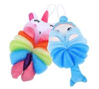 HONMEET 2piezas Pelota De Baño Infantil Esponja Jabonosa Unids Suave Lavar Ropa De Dibujos Animados