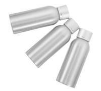 HONMEET 3 Piezas Botella de Aluminio Vacía de Viaje 100ml, Frasco Dispensador Rellenable con Tapa de Rosca, a Prueba de Fugas, para Lociones y Gel de Baño, Plata